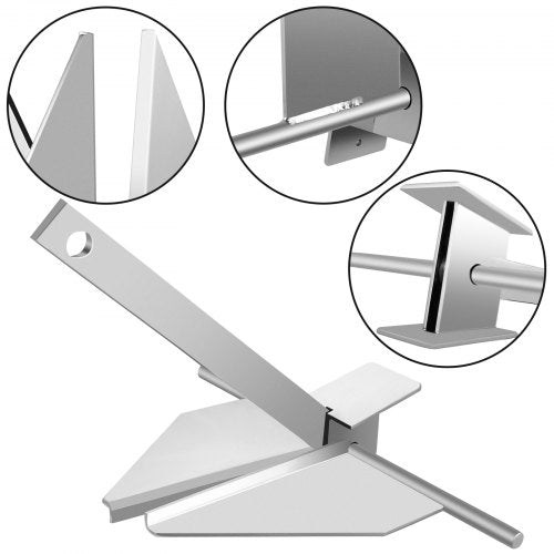 Boat Anchor Kit 13 lb Fluke Style Anchor Hot Dipped Galvanized Steel Fluke