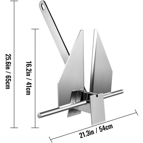 Boat Anchor Kit 13 lb Fluke Style Anchor Hot Dipped Galvanized Steel Fluke