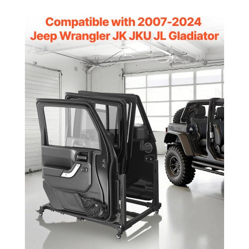 Jeep Door Storage Cart 4 Doors Moveable Storage Cart Rack with Thickened