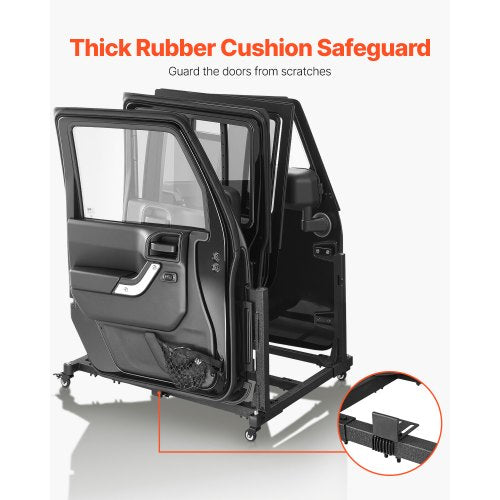 Jeep Door Storage Cart 4 Doors Moveable Storage Cart Rack with Thickened