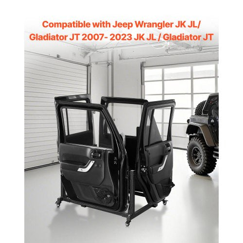 Jeep Door Storage Cart 4 Doors Moveable Storage Cart Rack with Thickened