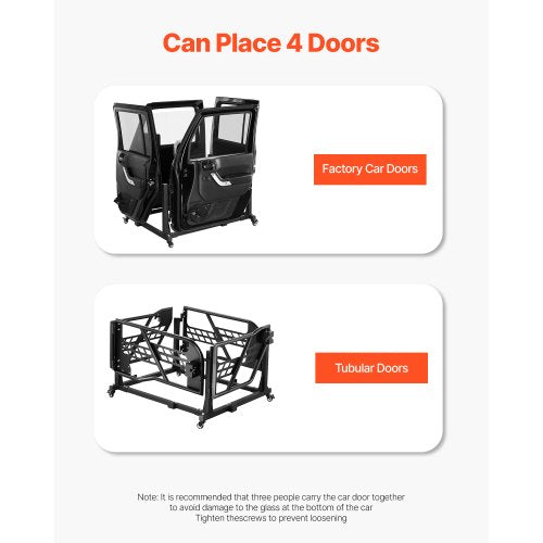 Jeep Door Storage Cart 4 Doors Moveable Storage Cart Rack with Thickened