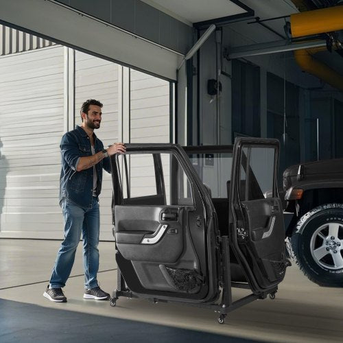 Jeep Door Storage Cart 4 Doors Moveable Storage Cart Rack with Thickened