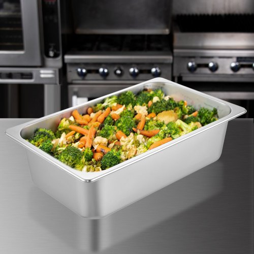 6 Pack Steam Table Pans 209 x 128 x 5.9 Inch Deep Steam Table Pan Full