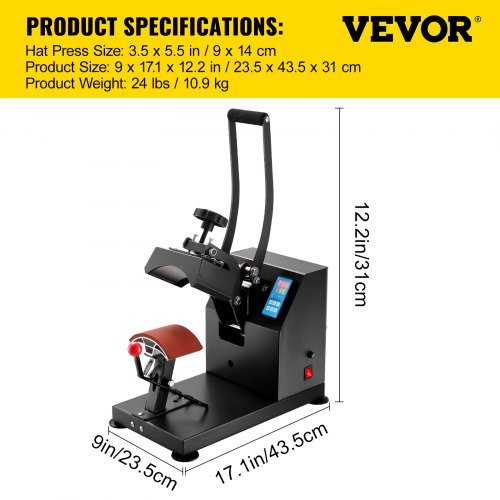 Heat Press 6x375Inch Curved Element Hat Press Clamshell Design Heat Press