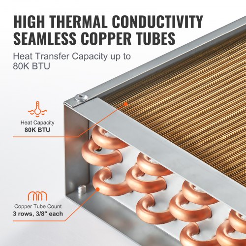Heat Exchanger Water to Air 16x 16 with 3Row 38 Copper Ports 193
