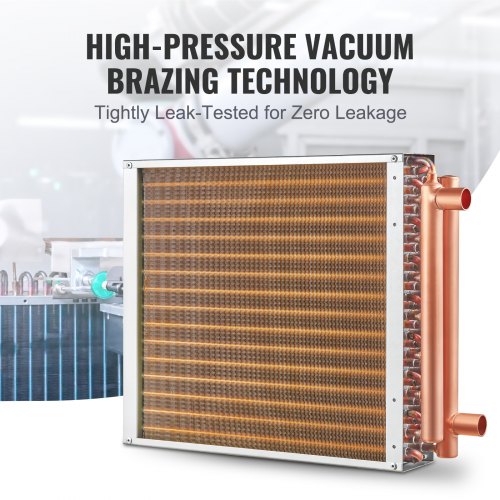 Heat Exchanger Water to Air 16x 16 with 3Row 38 Copper Ports 193