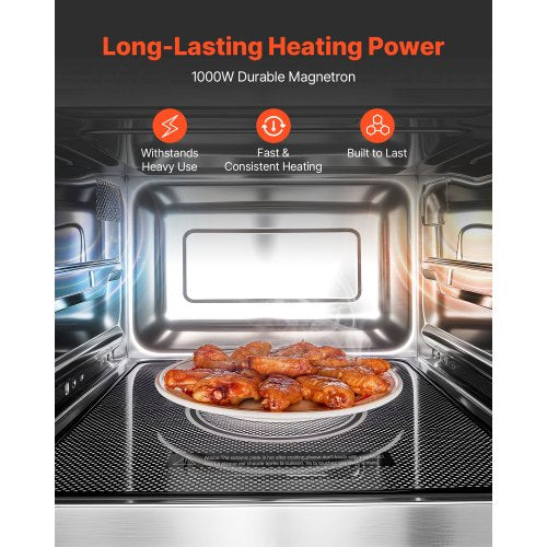 Countertop Microwave Oven 09 Cu Ft 1000W Digital Stainless Steel