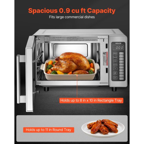Countertop Microwave Oven 09 Cu Ft 1000W Digital Stainless Steel