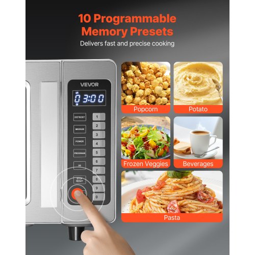 Countertop Microwave Oven 09 Cu Ft 1000W Digital Stainless Steel