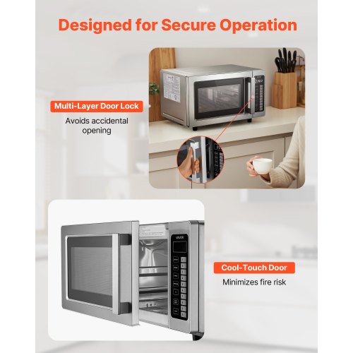 Countertop Microwave Oven 09 Cu Ft 1000W Digital Stainless Steel