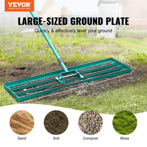 Lawn Leveling Rake 36x10 Level Lawn Tool Heavyduty Lawn Leveler with 78