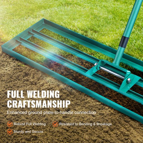 Lawn Leveling Rake 36x10 Level Lawn Tool Heavyduty Lawn Leveler with 78