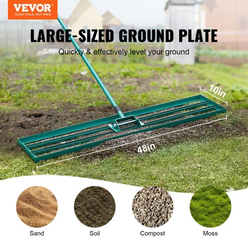 Lawn Leveling Rake 48x10 Level Lawn Tool Heavyduty Lawn Leveler with 78