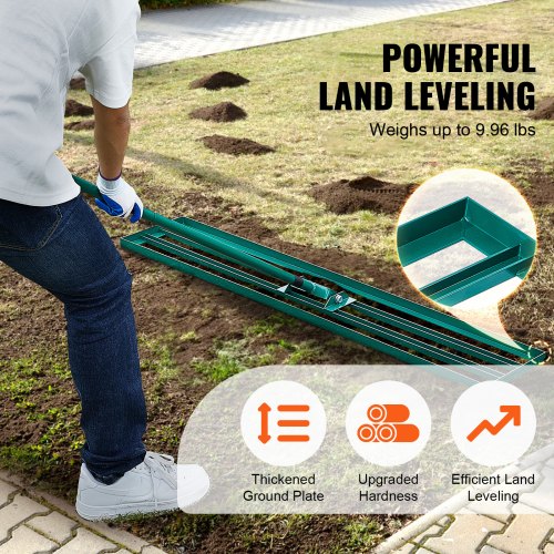 Lawn Leveling Rake 48x10 Level Lawn Tool Heavyduty Lawn Leveler with 78
