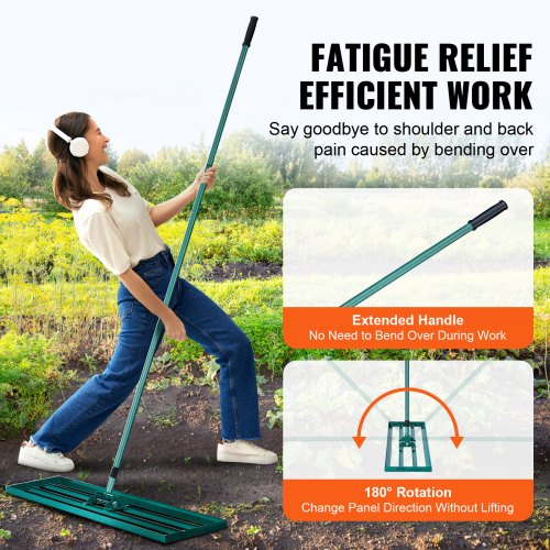 Lawn Leveling Rake 48x10 Level Lawn Tool Heavyduty Lawn Leveler with 78