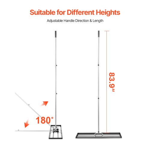 Lawn Leveling Rake Lawn Leveler with 83.9 in Handle 36x10 in Ground Plate
