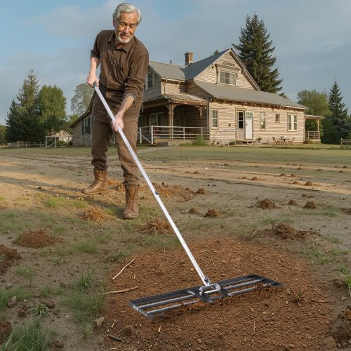 Lawn Leveling Rake Lawn Leveler with 83.9 in Handle 36x10 in Ground Plate
