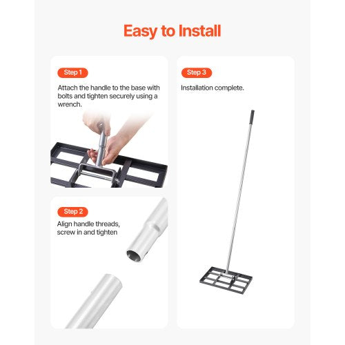 Lawn Leveling Rake Lawn Leveler with 78 in Handle 17x10 in Ground Plate