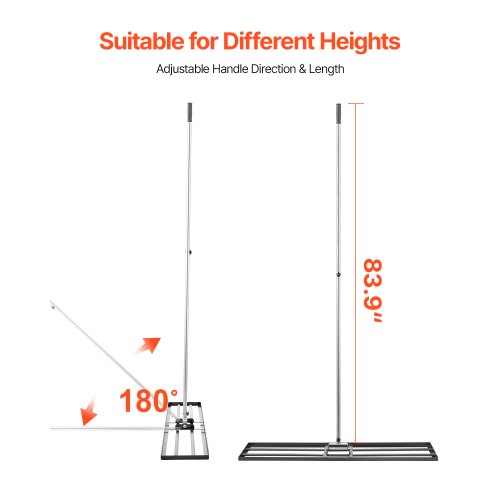 Lawn Leveling Rake Lawn Leveler with 83.9 in Handle 48x10 in Ground Plate