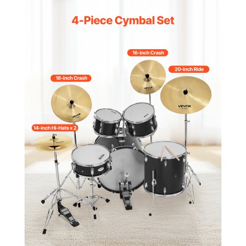 Cymbal Pack 4 Pieces Cymbals for Drum Set Alloy Cymbals Drum Set Includes
