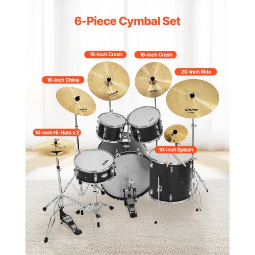 Cymbal Pack 6 Pieces Cymbals for Drum Set Alloy Cymbals Drum Set Includes