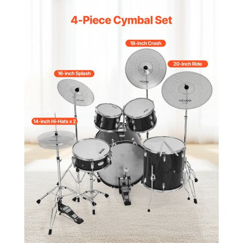 Low Volume Cymbal Pack 4 Pieces Quiet Cymbals for Drum Set Alloy Cymbals