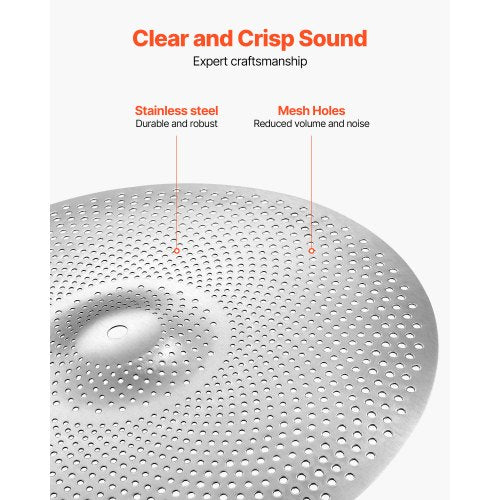 Low Volume Cymbal Pack 4 Pieces Quiet Cymbals for Drum Set Alloy Cymbals