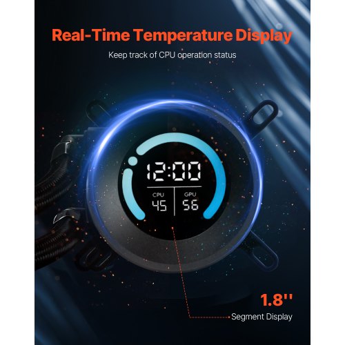 CPU Liquid Cooler AIO CPU Water Cooler – 120mm PWN Fans Pump 18