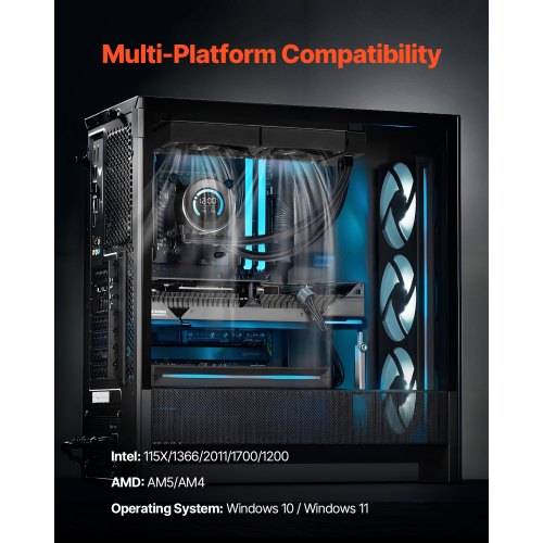 CPU Liquid Cooler AIO CPU Water Cooler – 120mm PWN Fans Pump 18