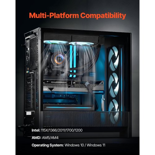 CPU Liquid Cooler AIO CPU Water Cooler – 3 x 120mm PWN Fans Pump