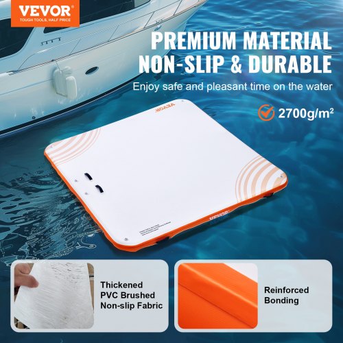 Inflatable Floating Dock 7 x 7FT Inflatable Dock Platform NonSlip Water