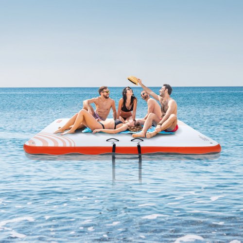 Inflatable Floating Dock 7 x 7FT Inflatable Dock Platform NonSlip Water