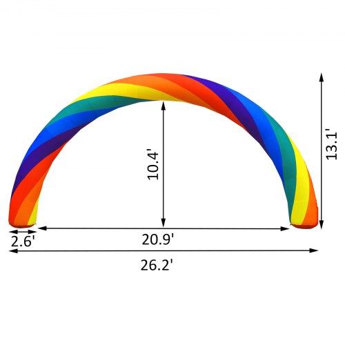 Inflatable Rainbow Arch 26ftx10ft 8x4m w 350W Motor AdvertisingParty
