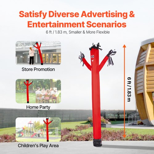 6 ft Air Dancers Wacky Waving Inflatable Tube Man with 115 HP Blower Fan
