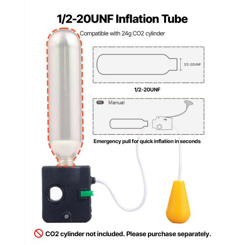 Manual Inflatable Belt Pack for Adults 105N Buoyancy Over 80 Pounds and Up to 59