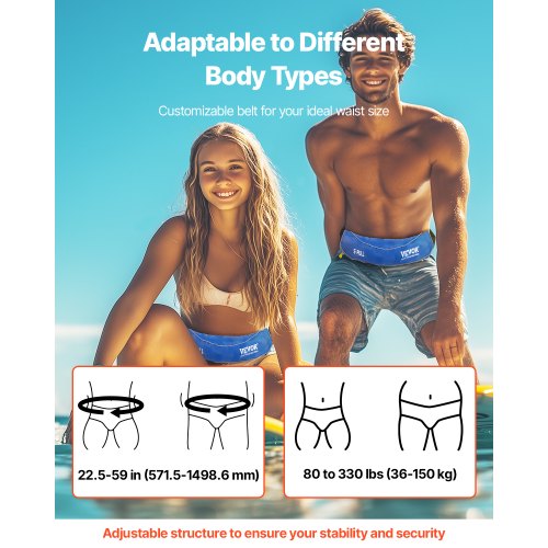 Manual Inflatable Belt Pack for Adults 105N Buoyancy Over 80 Pounds and Up to 59