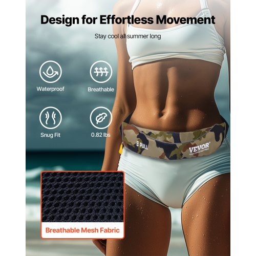 Manual Inflatable Belt Pack for Adults 105N Buoyancy Over 80 Pounds and Up to 59