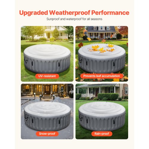 Inflatable Hot Tub Cover 4.5 Ft Round Hot Tub Cover Protector Insulated