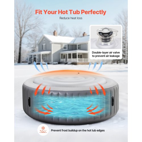 Inflatable Hot Tub Cover 4.5 Ft Round Hot Tub Cover Protector Insulated