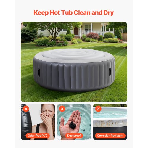 Inflatable Hot Tub Cover 4.5 Ft Round Hot Tub Cover Protector Insulated