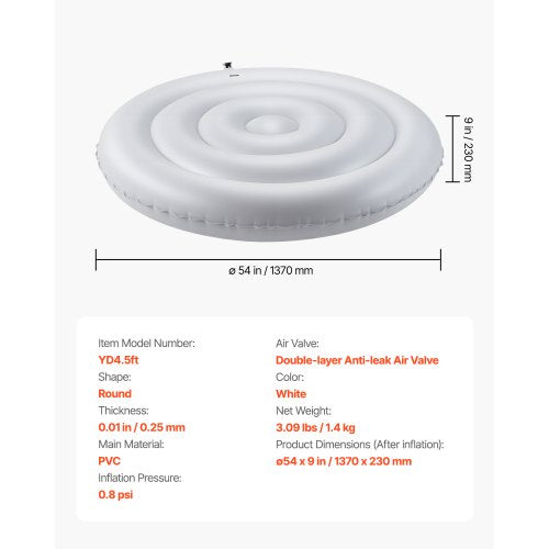 Inflatable Hot Tub Cover 4.5 Ft Round Hot Tub Cover Protector Insulated