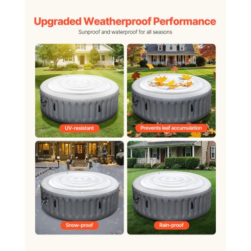 Inflatable Hot Tub Cover 5.4 Ft Round Hot Tub Cover Protector Insulated