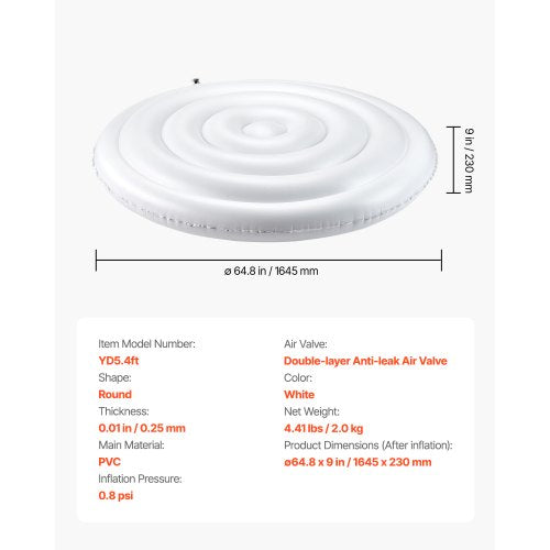 Inflatable Hot Tub Cover 5.4 Ft Round Hot Tub Cover Protector Insulated