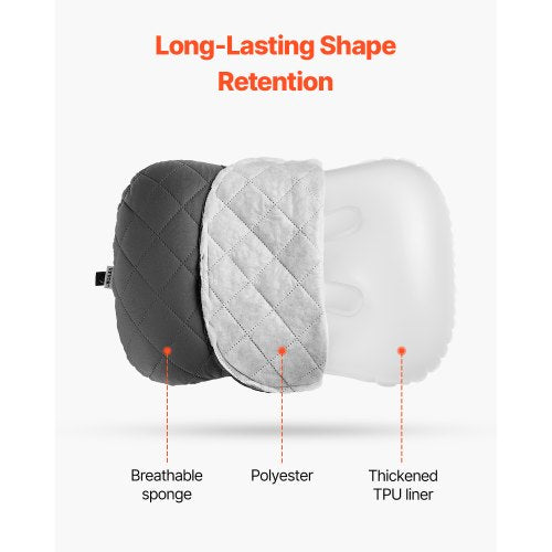 Inflatable Camping Pillow 5Inch Thickened Travel Pillow Soft Backpacking