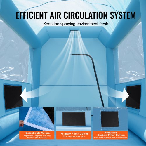 Inflatable Paint Booth 9.8 x 8.2 x 8.2 ft Inflatable Spray Booth with 550W