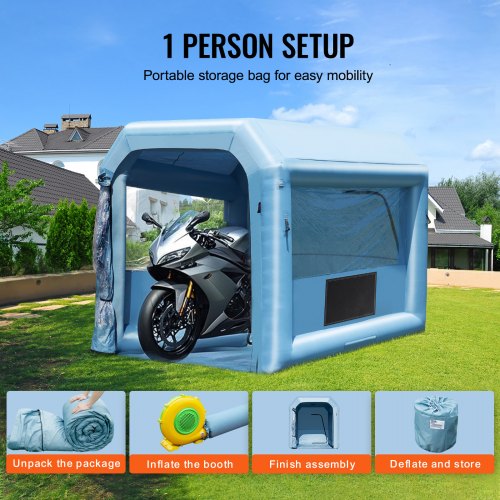 Inflatable Paint Booth 9.8 x 8.2 x 8.2 ft Inflatable Spray Booth with 550W