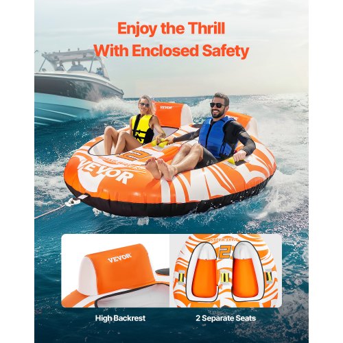 Towable Tubes for Boating 2 Person Inflatable Boat Tubes and Towables with 2