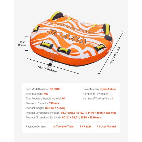 Towable Tubes for Boating 12 Riders Inflatable Towable Tube for Boat to Pull