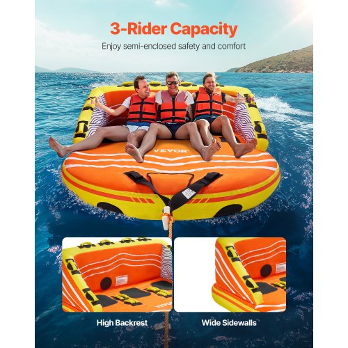 Towable Tube for Boating 13 Riders Inflatable Boat Tubes and Towables